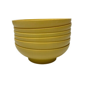 Lot of 6 Vintage Tupperware Salad Soup Dessert Cereal Bowl Mustard Yellow No Lid